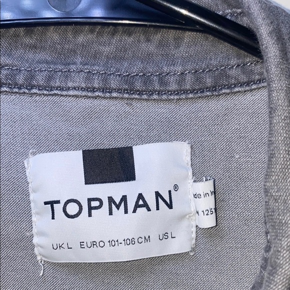 Topman Gray Lightweight Shirt Jacket Slim Fit - Picture 2 of 11